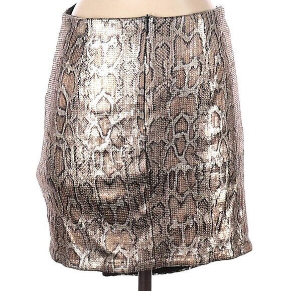 Zara Women's Leopard Metallic Sequin Stretch Formal Dressy Party Mini Skirt, XS - Picture 3 of 3